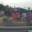 Johor Bahru police uses buses to block <em>mat rempit</em>; 115 bikes seized in joint operation with JPJ, JAS