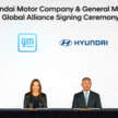Hyundai and General Motors sign MoU to explore developing and building cars together, including EVs