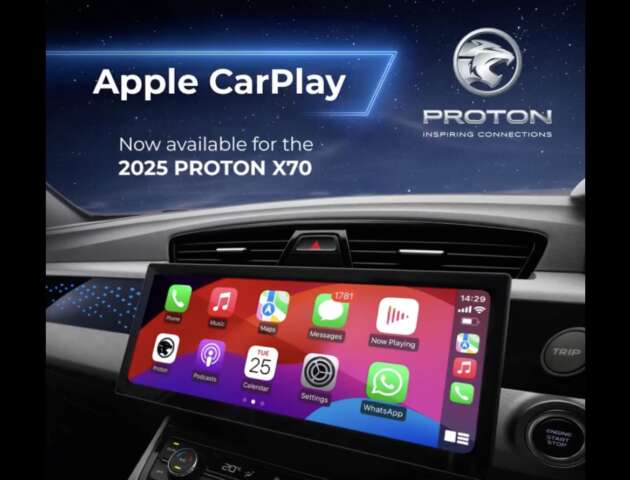 Apple CarPlay now available for Proton X70 facelift – over-the-air update to be introduced in batches