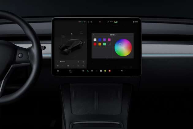 Tesla Model Y ambient lighting now sold as accessory for older models, costs RM980 – but only in China