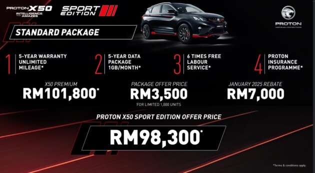 Proton X50 Sport Edition launched – black car, red bodykit, 1,000 units based on Premium; RM98,300