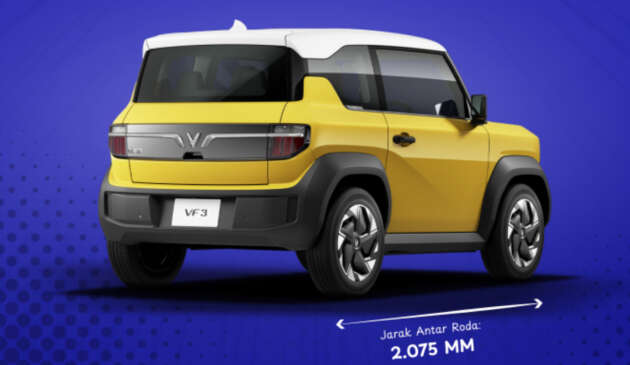 VinFast VF 3 EV launched in Indonesia, RM62k – 40 hp/110 Nm, 215 km NEDC – free charging for 3 years