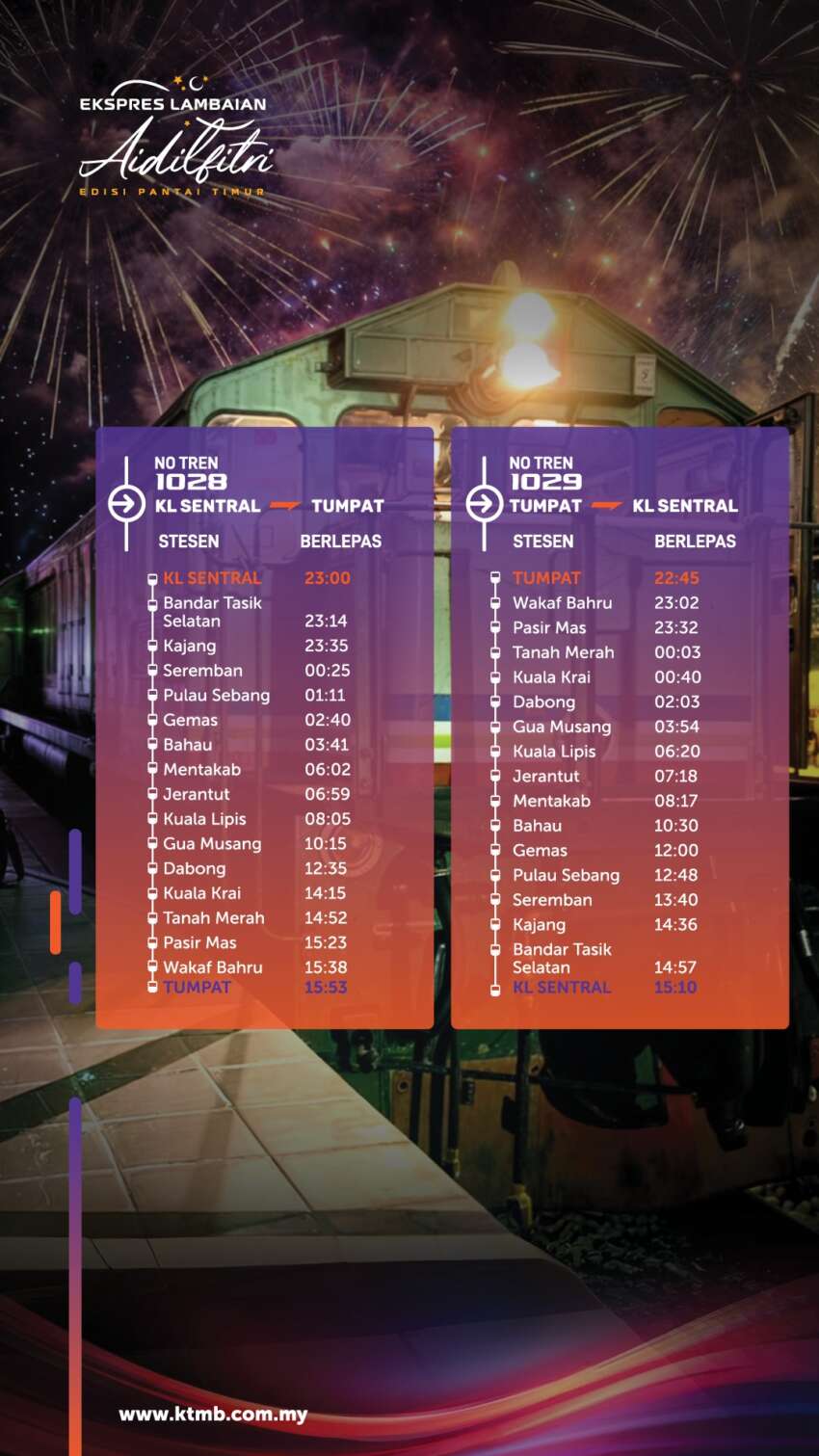 KTMB offering special East Coast Hari Raya 2025 train services – March 28-29, April 2&4; from RM90 one-way 1890365