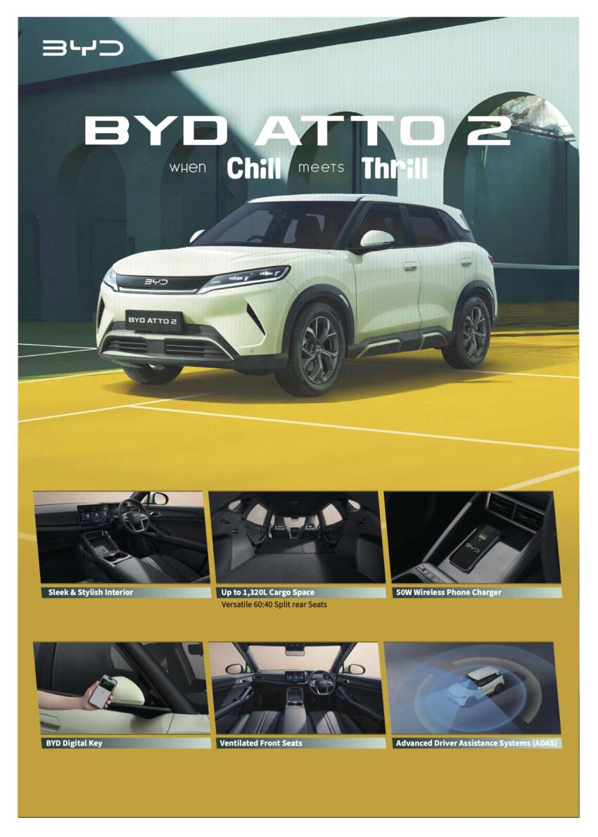 BYD Atto 2 EV launched in Malaysia – one variant with 51.13 kWh battery, 350 km range WLTP; RM100,000 1947663