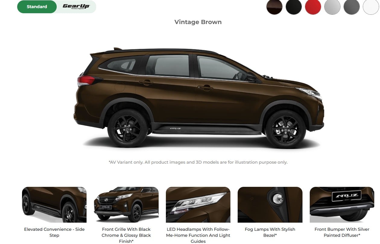 Perodua Aruz updated with matte black grille, interior trim, alloys – Vintage Brown replaces Electric Blue