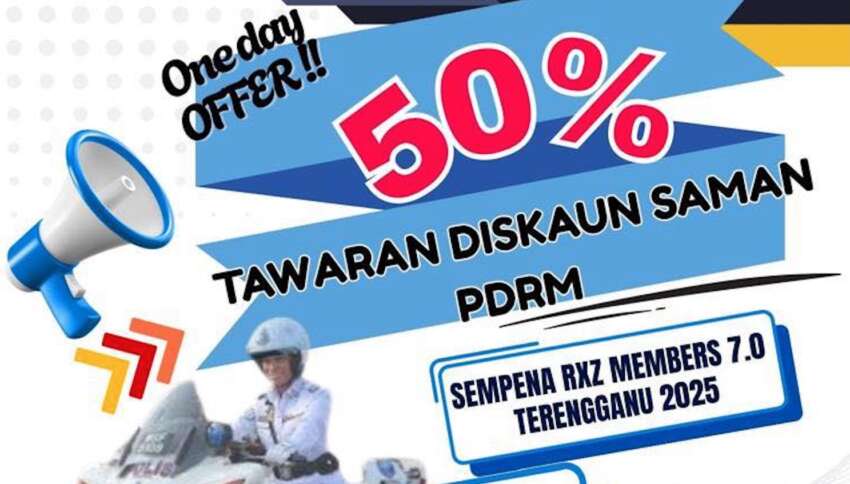 PDRM offering 50% <em>saman</em> discount at RXZ Members 7.0 gathering tomorrow – Litar Gong Badak, T’ganu 1958888