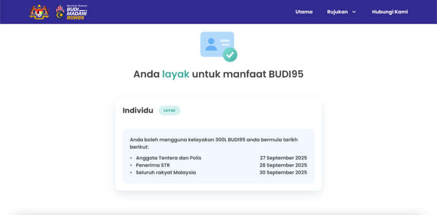 Budi95: website online, Malaysians can now check for RON95 petrol subsidy eligibility with MyKad number 1974583