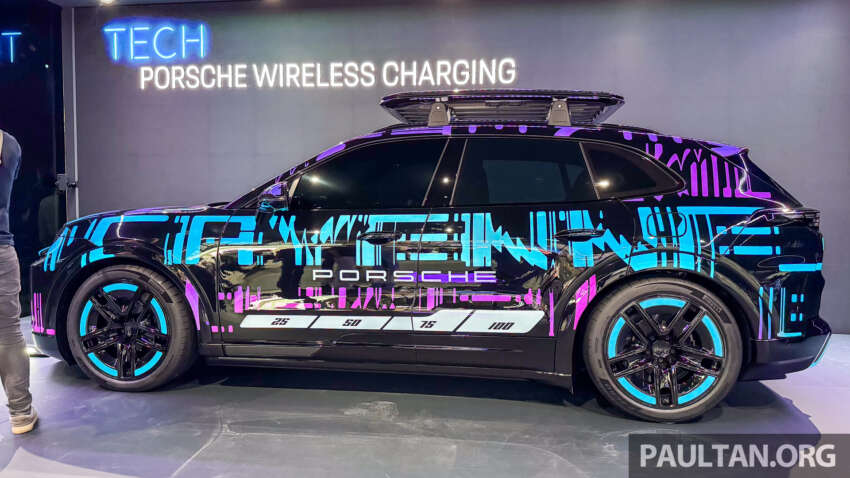 Porsche reveals 11-kW wireless AC charging tech – one-box solution to be offered for Cayenne Electric 1965534
