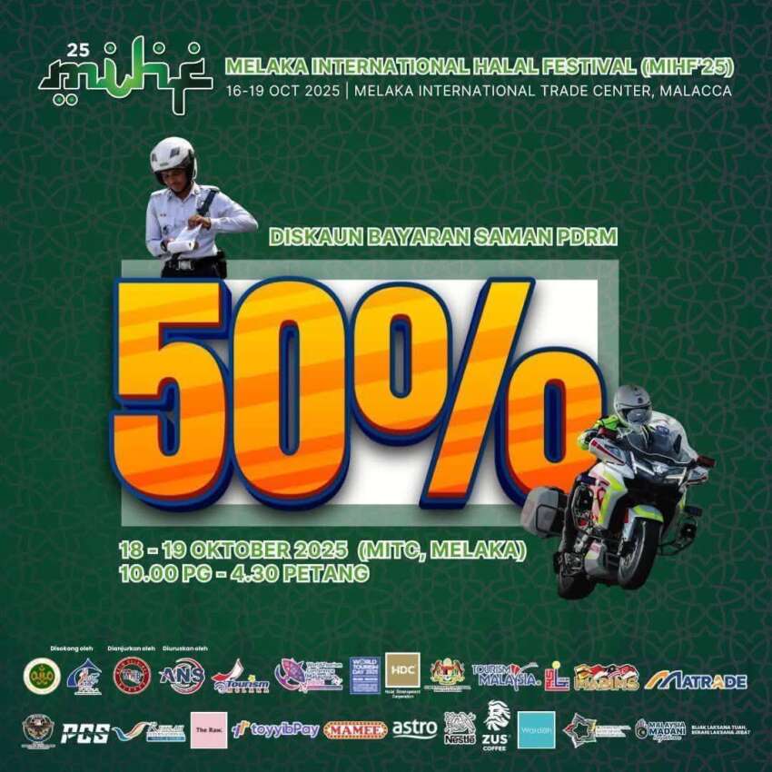 PDRM 50% saman discount at two Melaka events this weekend – Program Madani Rakyat, Halal Festival 1983564