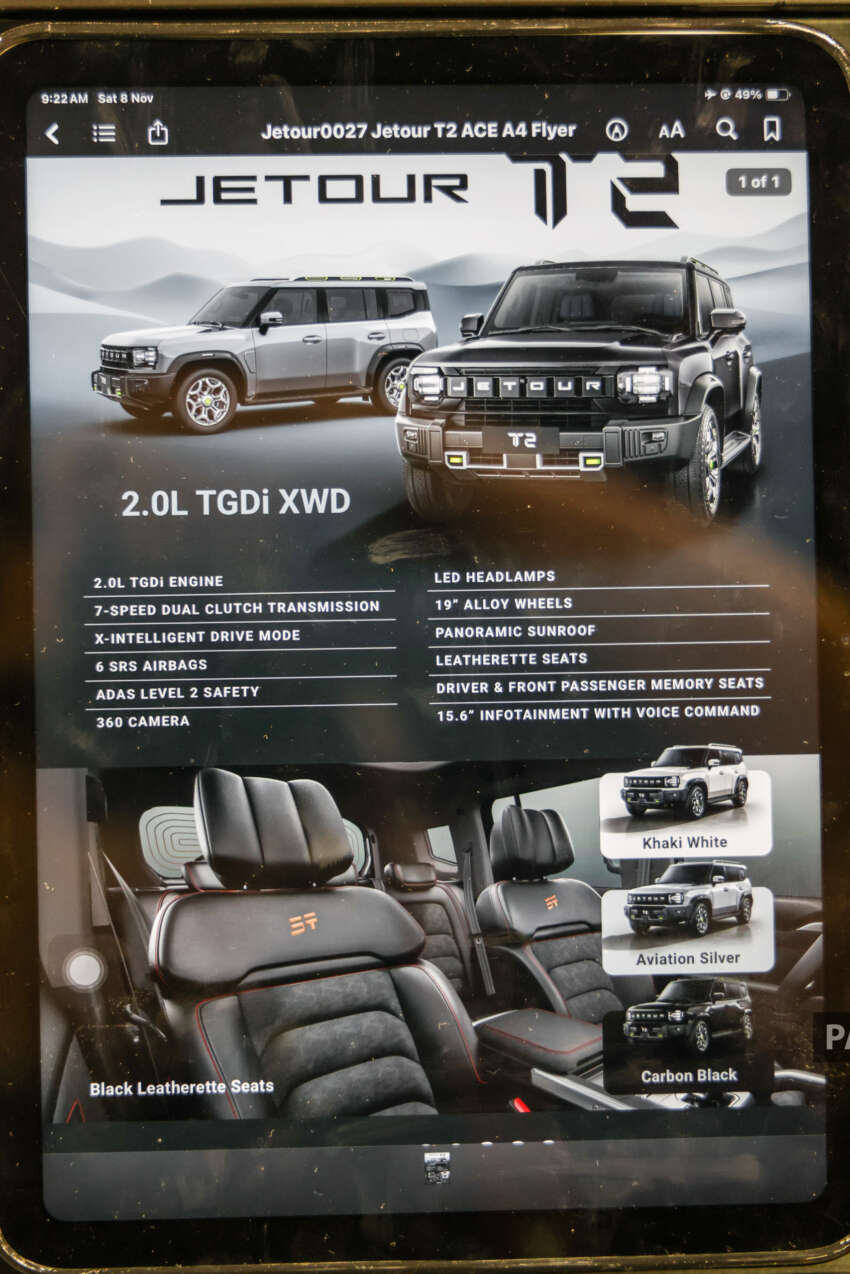 Jetour T2 previewed at ACE 2025 – RHD, 254 PS 2.0T AWD, open for booking, Q1 2026 launch, RM179k est 1995235