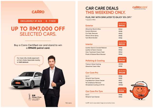 ACE 2025: Carro Certified Cars on offer at up to RM7k off, special pricing for Carro Car Care services