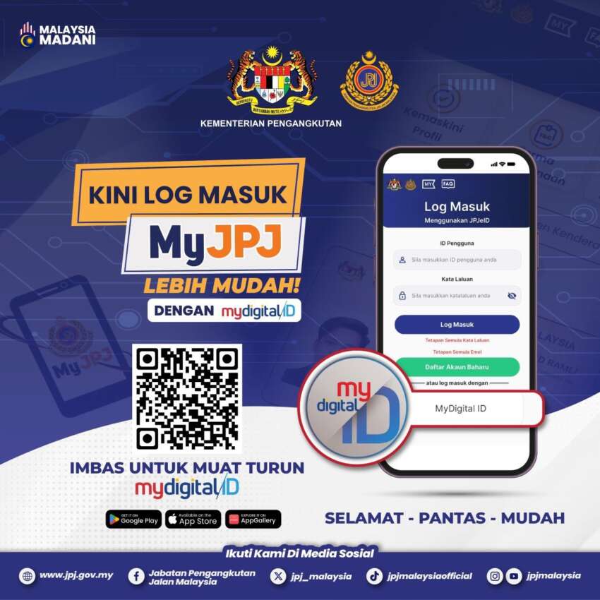MyDigital ID replaces password-based method as sole login method for MyJPJ app starting February 1, 2026 2005562