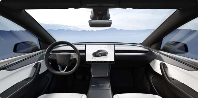 2026 Tesla Model Y in China updated to get larger 16-inch screen, black headlining from 6-seater Model Y L