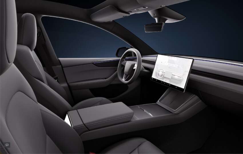 2026 Tesla Model Y in China updated to get larger 16-inch screen, black headlining from 6-seater Model Y L 2020092