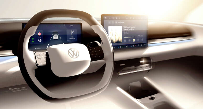 2026 Volkswagen ID. Polo cabin shown – EV hatchback brings back wider use of buttons for key functions 2019331