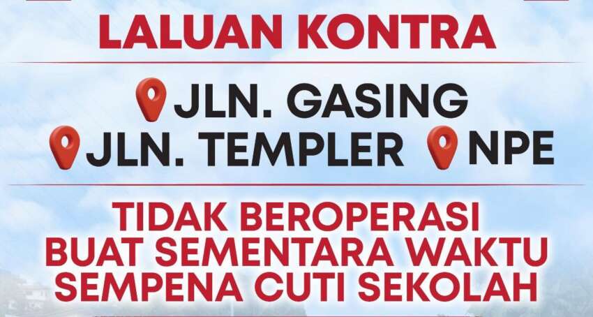 Jln Gasing-Templer, NPE contraflow stopped Feb 16-20 2041303