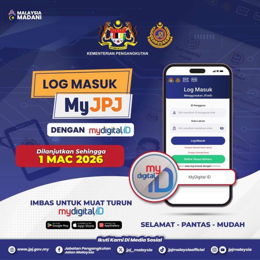 MyDigital ID will be sole login method for MyJPJ app from March 1 – 1-month extension from Feb deadline 2037750