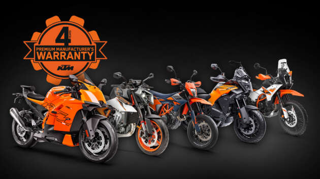 Four-year manufacturer warranty for KTM motorcycles