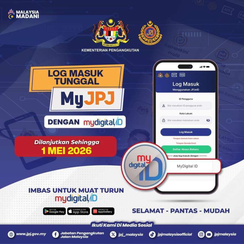 MyDigital ID sole login method for MyJPJ app to now begin May 1, 2026 – further two-month extension given 2045136