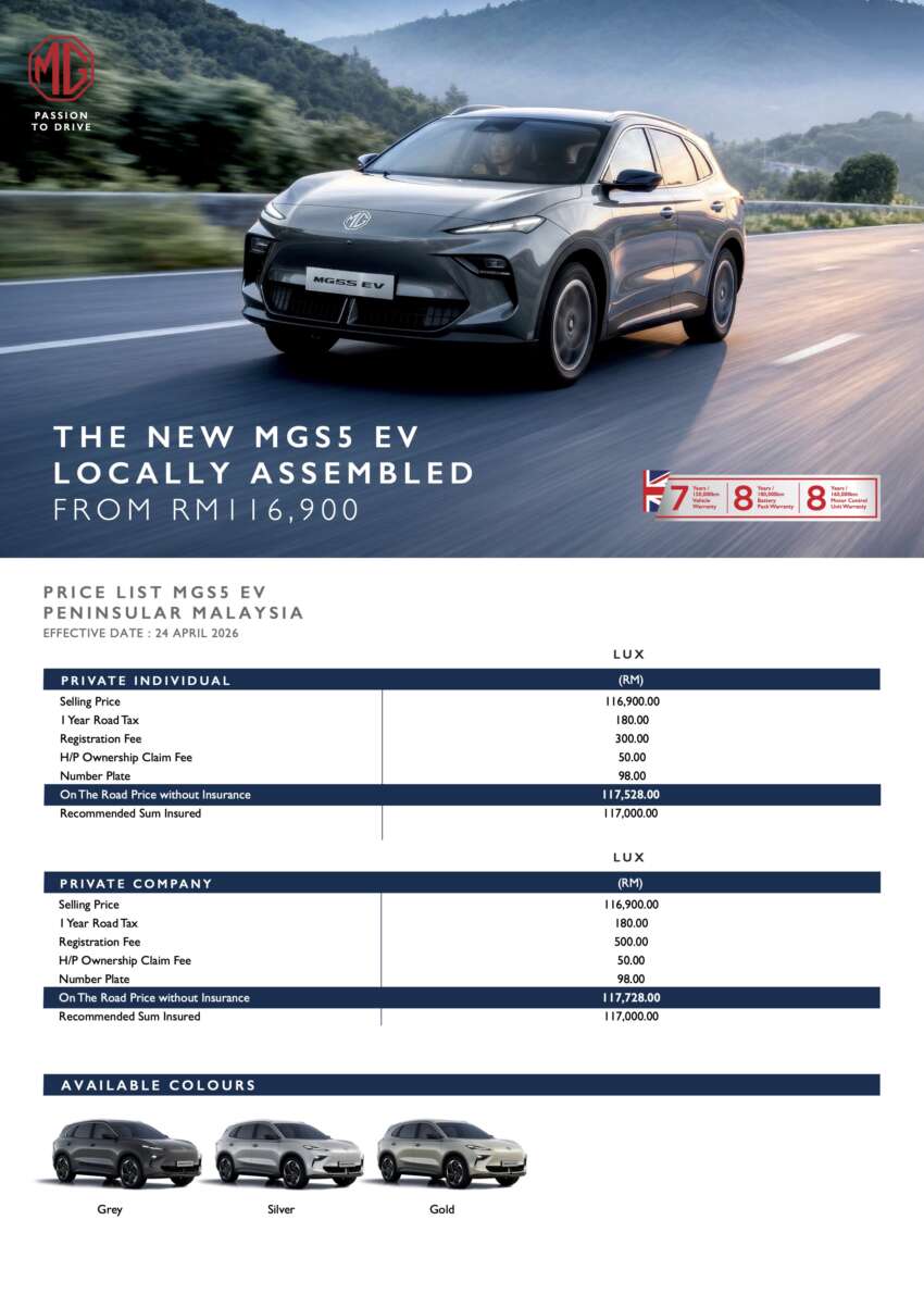 MG S5 EV CKD launched in Malaysia – more powerful 205 PS/350 Nm motor, 62 kWh, 446 km WLTP; RM117k 2071183