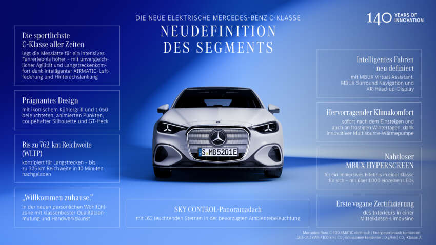 2026 Mercedes-Benz C-Class EV debuts – W520-gen with 800V tech, 330 kW DC, up to 800 km range WLTP 2069581
