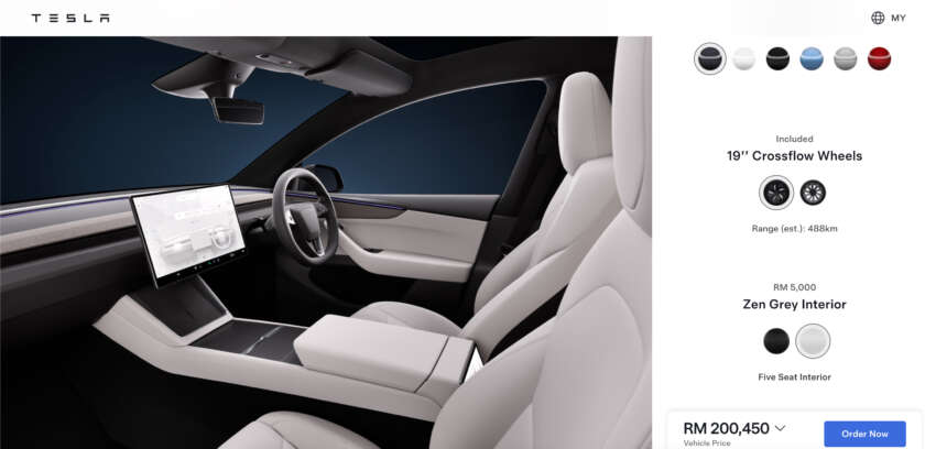 Tesla Model Y Juniper drops white interior option, now with Zen Grey interior colour fr Model Y L; same price 2064267