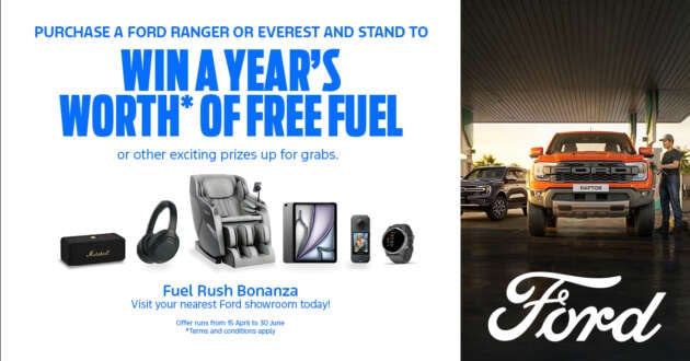 Ford Ranger Raptor 3.0L V6 petrol – enjoy one year’s worth of free fuel* or savings of up to RM17,000