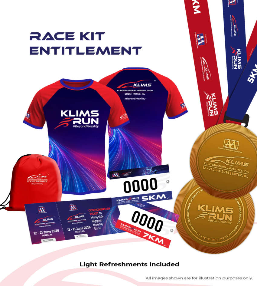 KLIMS Run 2026 – May 17, Dataran DBKL, RM40 for 5 km, RM45 for 7 km, includes ticket to the motor show 2069106