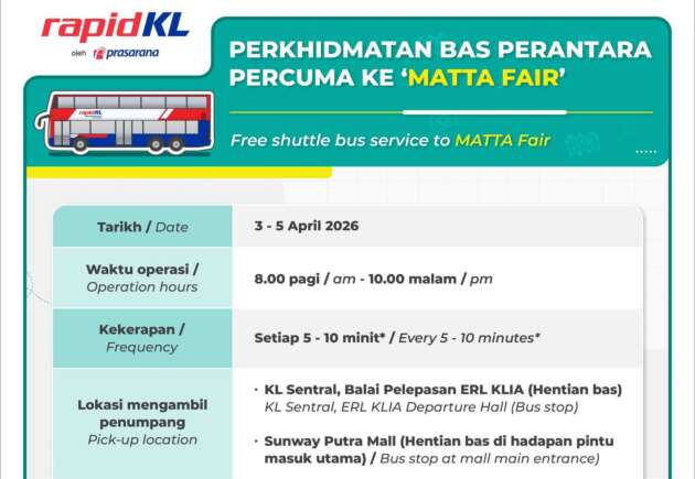 MATTA Fair 2026, Apr 3-5 at MITEC – free Rapid KL shuttle bus from KL Sentral, Sunway Putra Mall