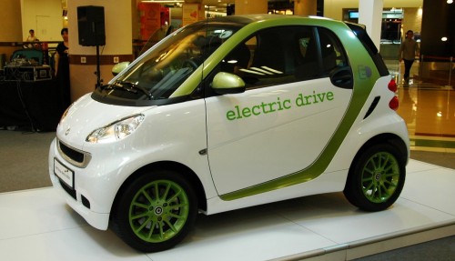 smart fortwo electric drive on display at 1 Utama