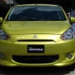 Mitsubishi Mirage previewed, on a Thai race track