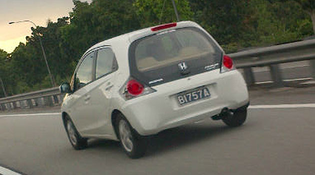 White Honda Brio sighted in Malaysia, with trade plates belonging to Perodua!